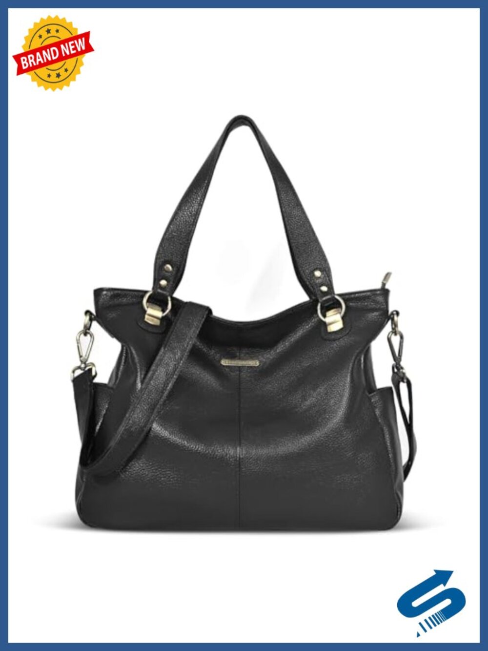 Genuine Leather Hobo Bag Large Slouchy Tote Shoulder Handbag for Laptop Work